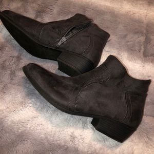 Faux suede booties
